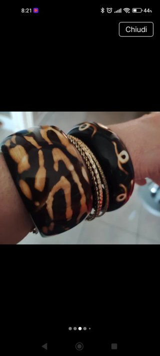 Tris bracciali effetto tartarugato