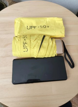 Paraguas amarillo plegable UPF 50+