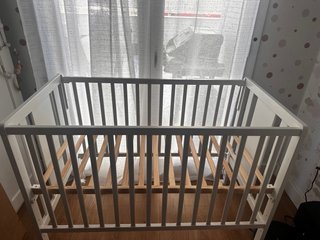 Cuna blanca para bebé 3 alturas