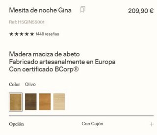 Mesitas de noche madera abeto (2 unidades)