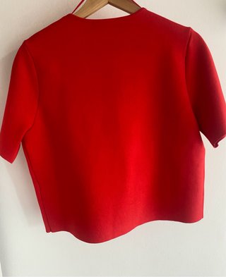 Chaqueta Zara Roja Manga Corta Talla XL