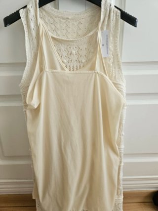 Vestido crochet algodón beige talla única
