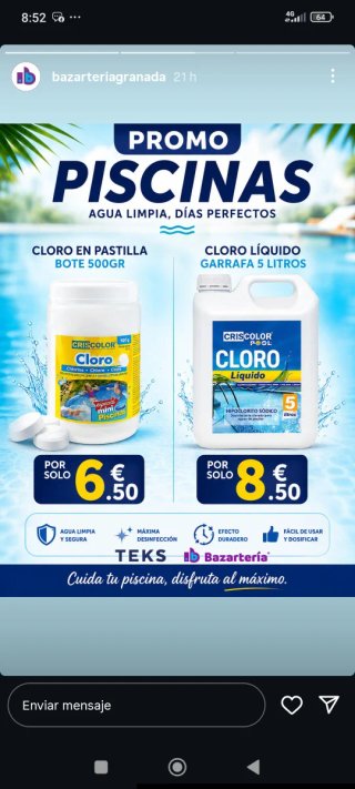 Cloro para piscinas Criscolor