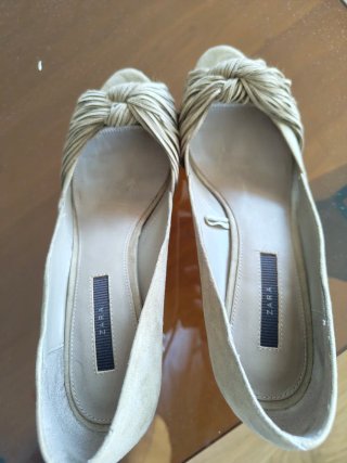 Sandalias Zara Verano Beige/Dorado