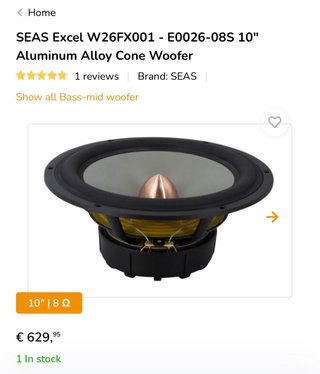 Seas Excel W26FX001 Woofers 10”