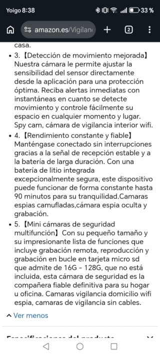 Cámara WiFi HD Video