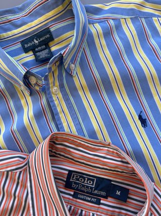 Camisa Ralph Lauren Rayas Azul y Amarillo