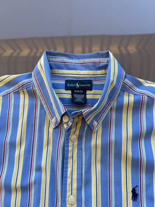 Camisa Ralph Lauren Rayas Azul y Amarillo