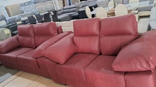Conjunto Sofás Rojo y Gris