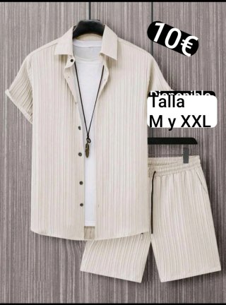 Conjunto Camisa y Pantalón Corto Beige