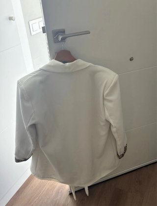 Traje pantalón Blanco con Forro Animal Print