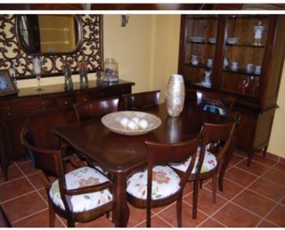 Muebles de salón comedor madera oscura