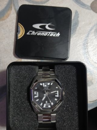 Orologio Chronotech Uomo Nero Argento