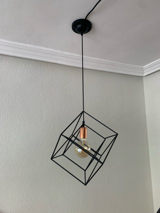 Lámpara Colgante Jaula Geométrica Negra