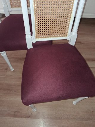 6 Sillas Salón/Comedor Terciopelo y Ratán