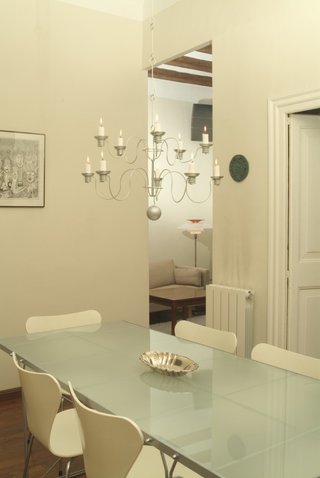 Mesa de comedor cristal y metal