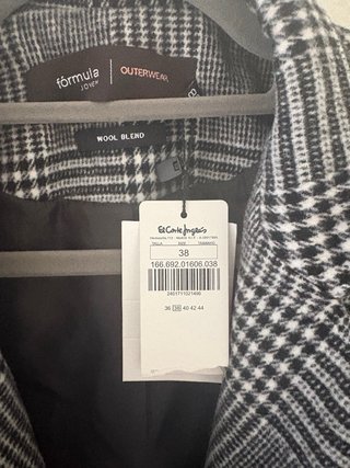 Abrigo cuadros gris Talla M