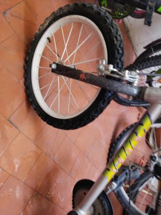 Bicicleta infantil plateada