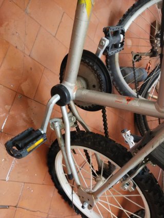Bicicleta infantil plateada