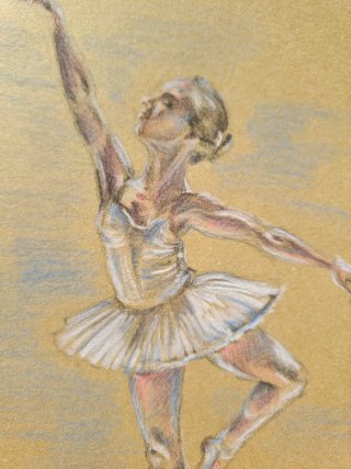 Schizzo ballerina disegno matita stile biglietto