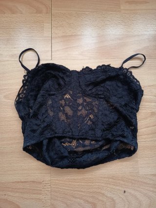 Top fiesta encaje negro talla XS