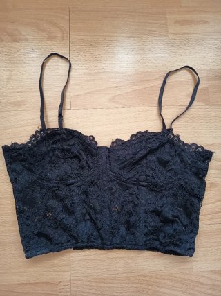 Top fiesta encaje negro talla XS