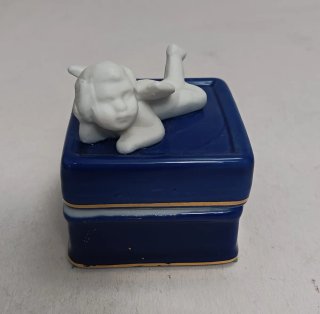 Lote 4 Joyeros Azules con Figuras