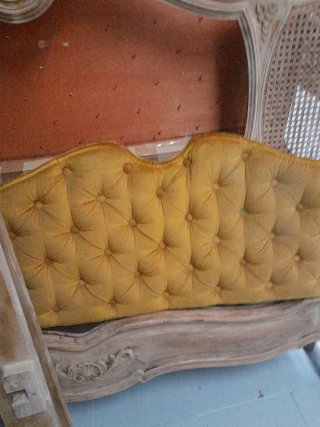 Cama matrimonio ratán y madera