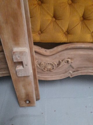 Cama matrimonio ratán y madera