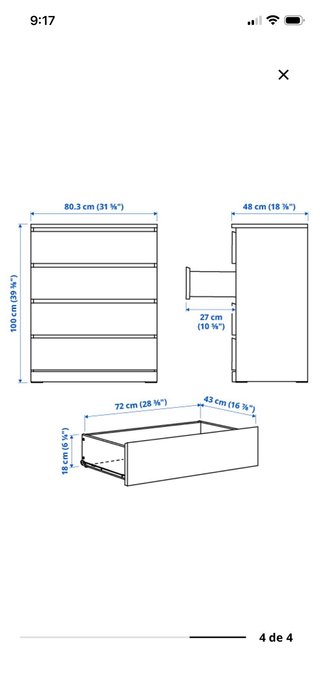 Cajonera IKEA MALM Negra