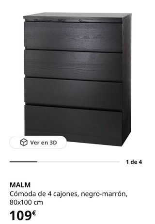 Cajonera IKEA MALM Negra