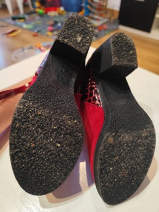 Botines rojos con cremallera mujer woman talla 39