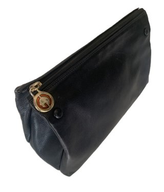 Pochette Castellari pelle nera vintage
