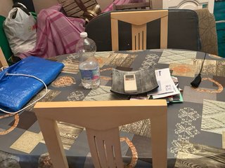 Mesa comedor madera maciza blanca, no se envia