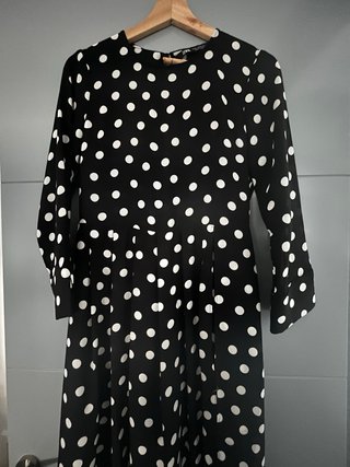 Vestido Zara lunares negro blanco Talla XS