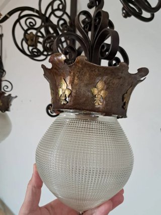 Lámpara de Pared Forja y Cristal