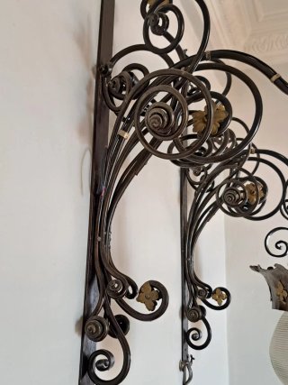 Lámpara de Pared Forja y Cristal
