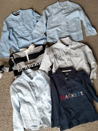 Lote Camisas Talla 3/4 y 4/5 de burberri,Hackett..