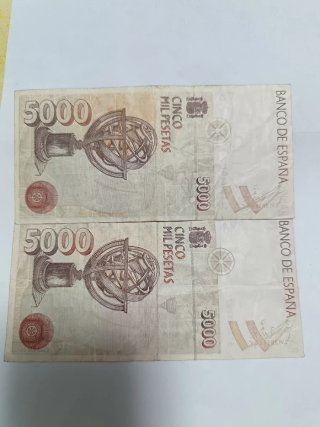 Lote 4 Billetes Españoles 10000 y 5000 Pesetas