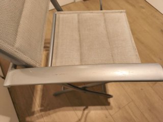 Conjunto mesa y 4 sillas terraza cristal