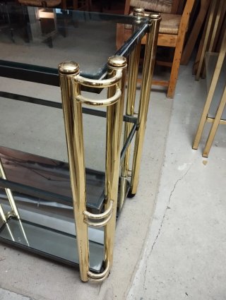 Camarera Vintage Años 70 Cristal y Metal Dorado