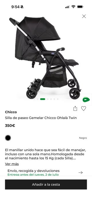 Passeggino gemellare Chicco Ohlalà Twin