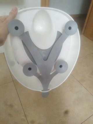 Asiento Ducha Bebé Blanco y Gris
