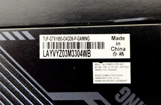 Tarjeta Gráfica Asus TUF GTX 1650