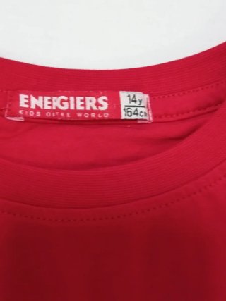 Camiseta ENERGIE roja con estampado bici 14 años