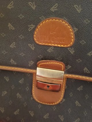 Borsa da lavoro in pelle marrone