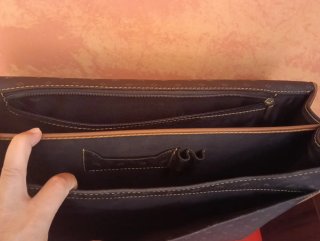 Borsa da lavoro in pelle marrone