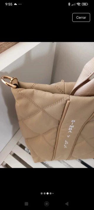 Bolso con inscripciones Bimba y Lola Beige