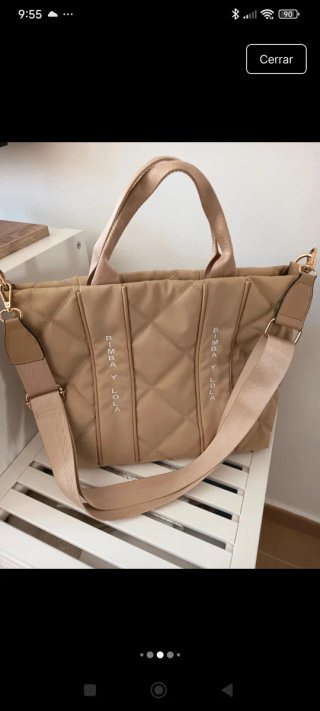 Bolso con inscripciones Bimba y Lola Beige
