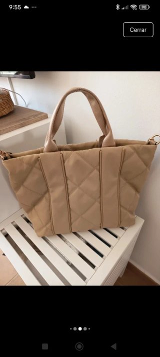 Bolso con inscripciones Bimba y Lola Beige